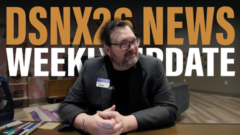 Brandon Sanderson with the text "Weekly Update: DSNX26 News"