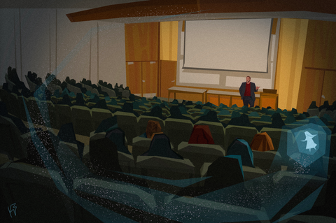 an art piece done by a student of brandon sanderson teaching his lecture series