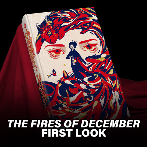 An early cover for "The Fires of December" by Brandon Sanderson